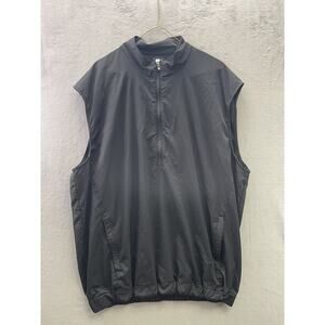 FootJoy Golf Wind Vest Mens Large Black Half Zip Pullover Mock Neck Logo